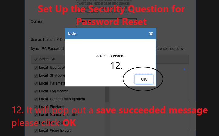 「Save succeeded」の確認ダイアログ