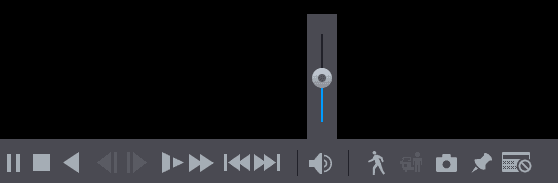 Playback controls bar with play/pause, stop, play backward, frame, slow, fast, previous/next day, volume, smart search, smart detection, snapshot, mark, and POS buttons