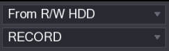 From R/W HDD search type dropdown set to RECORD