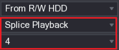 Search type set to Splice Playback with the Split Mode set to 4
