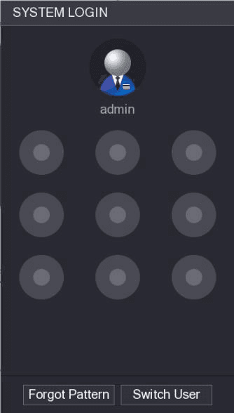 Unlock pattern login interface with Forgot Pattern