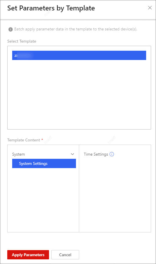Set Parameters by Template