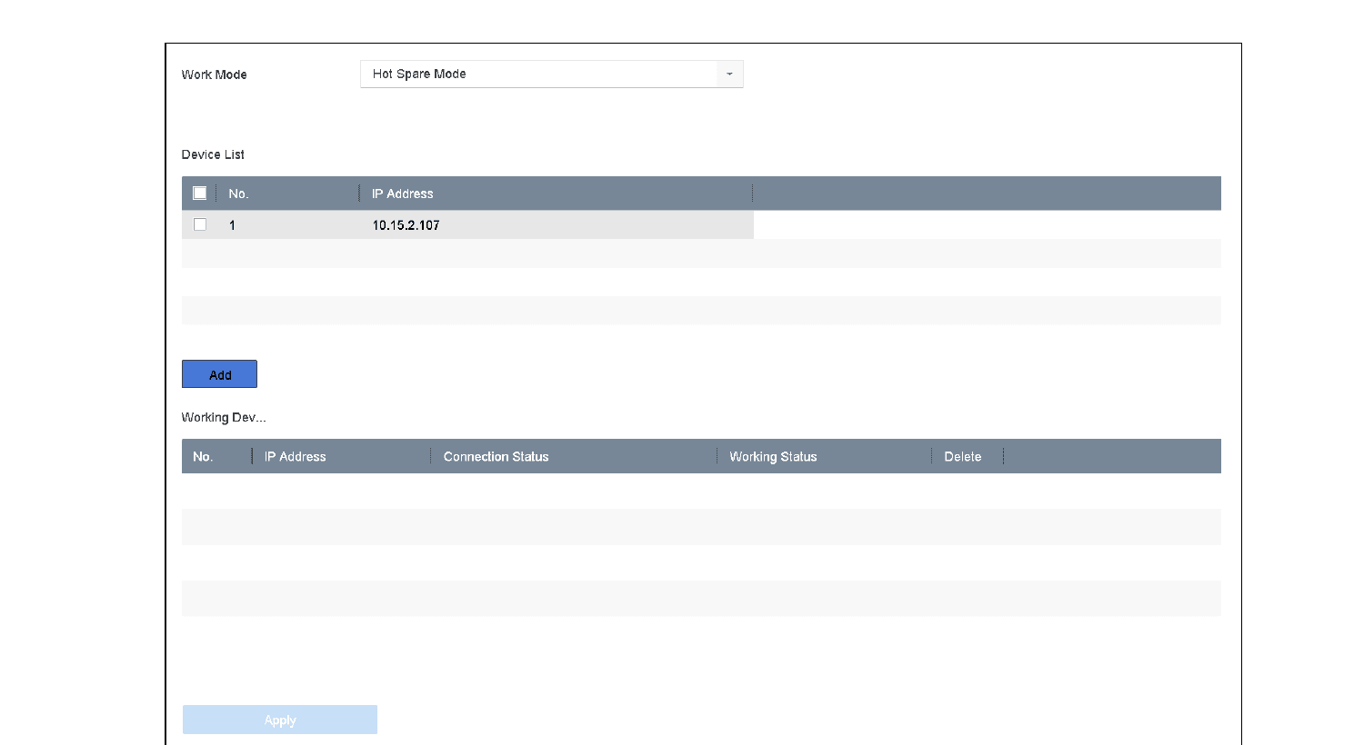 Add Working Device