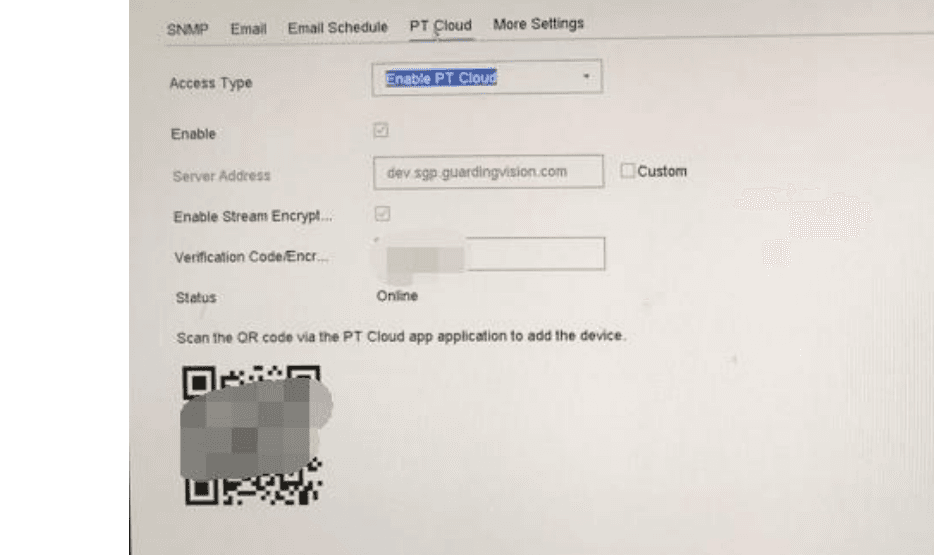 PT cloud Settings