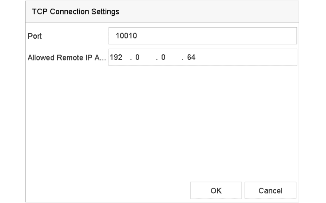 TCP Connection Settings