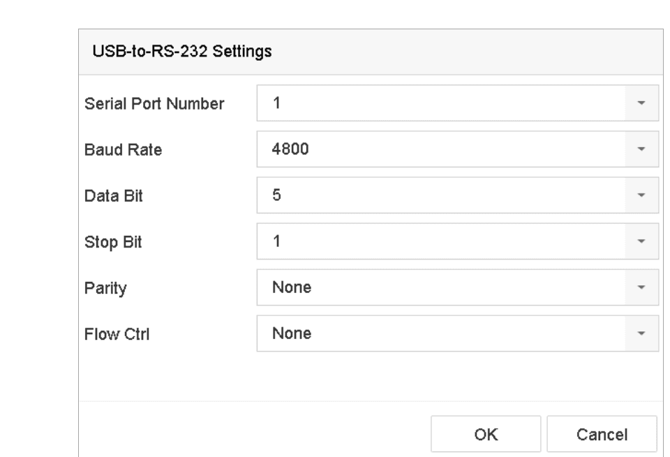 USB-to-RS-232 Settings