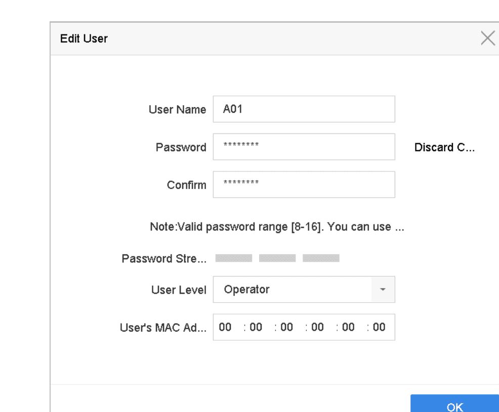Edit User (Operator/Guest)