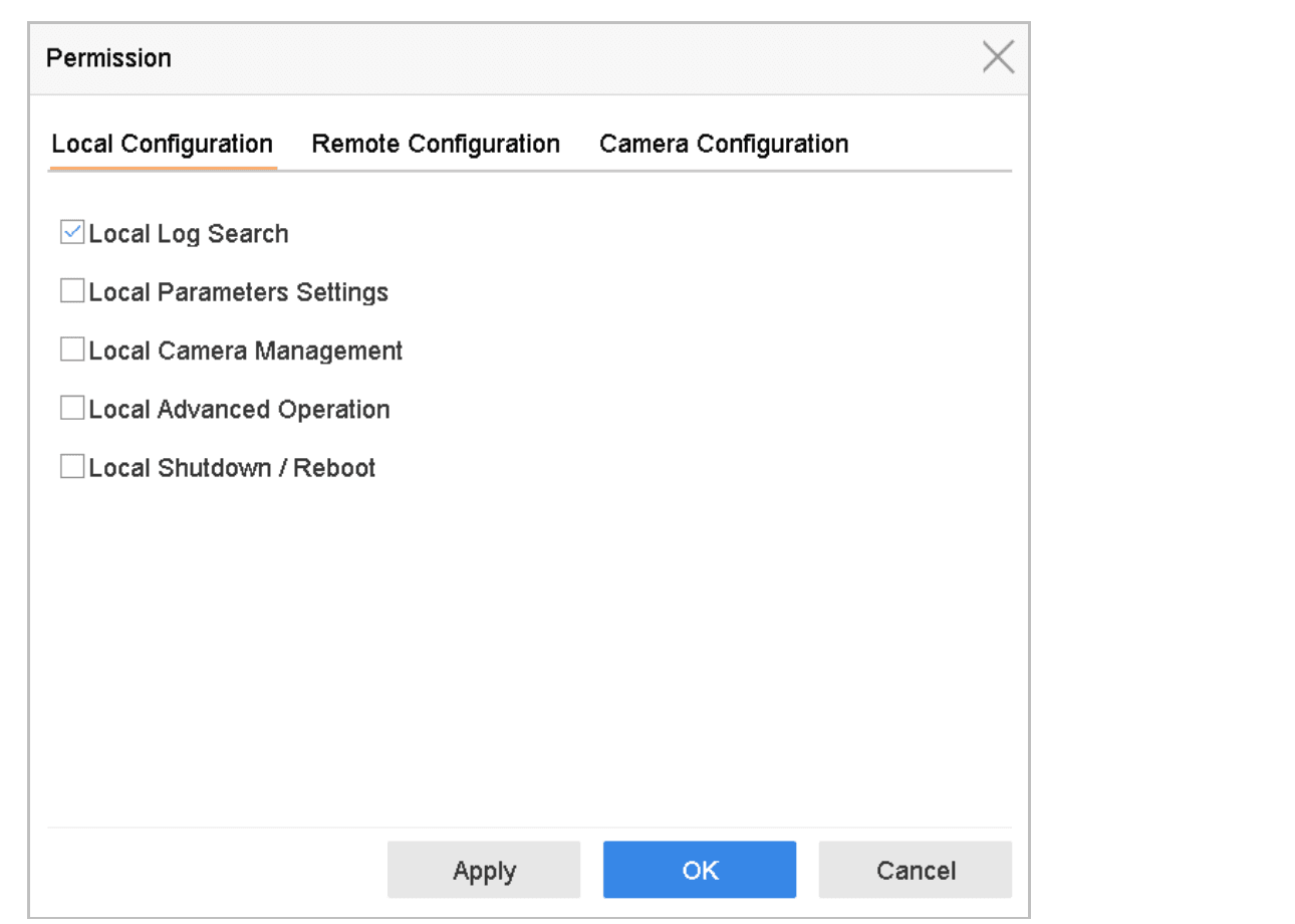 User Permission Settings Interface