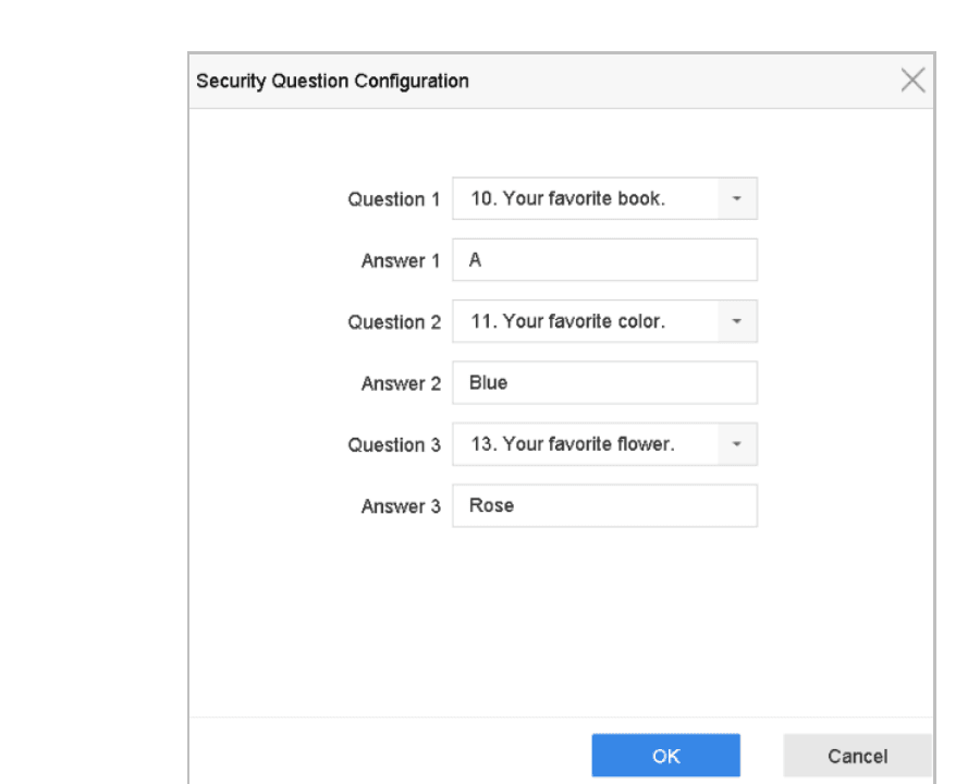 Configure Security Questions