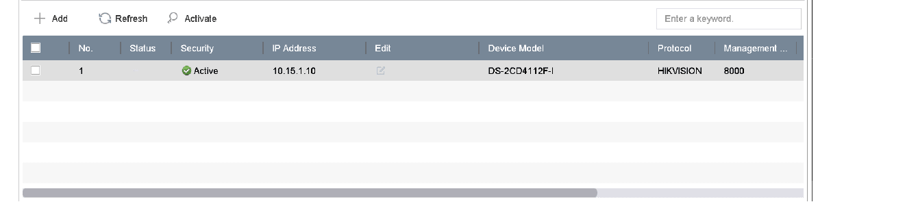 Add IP Camera — Online Devices