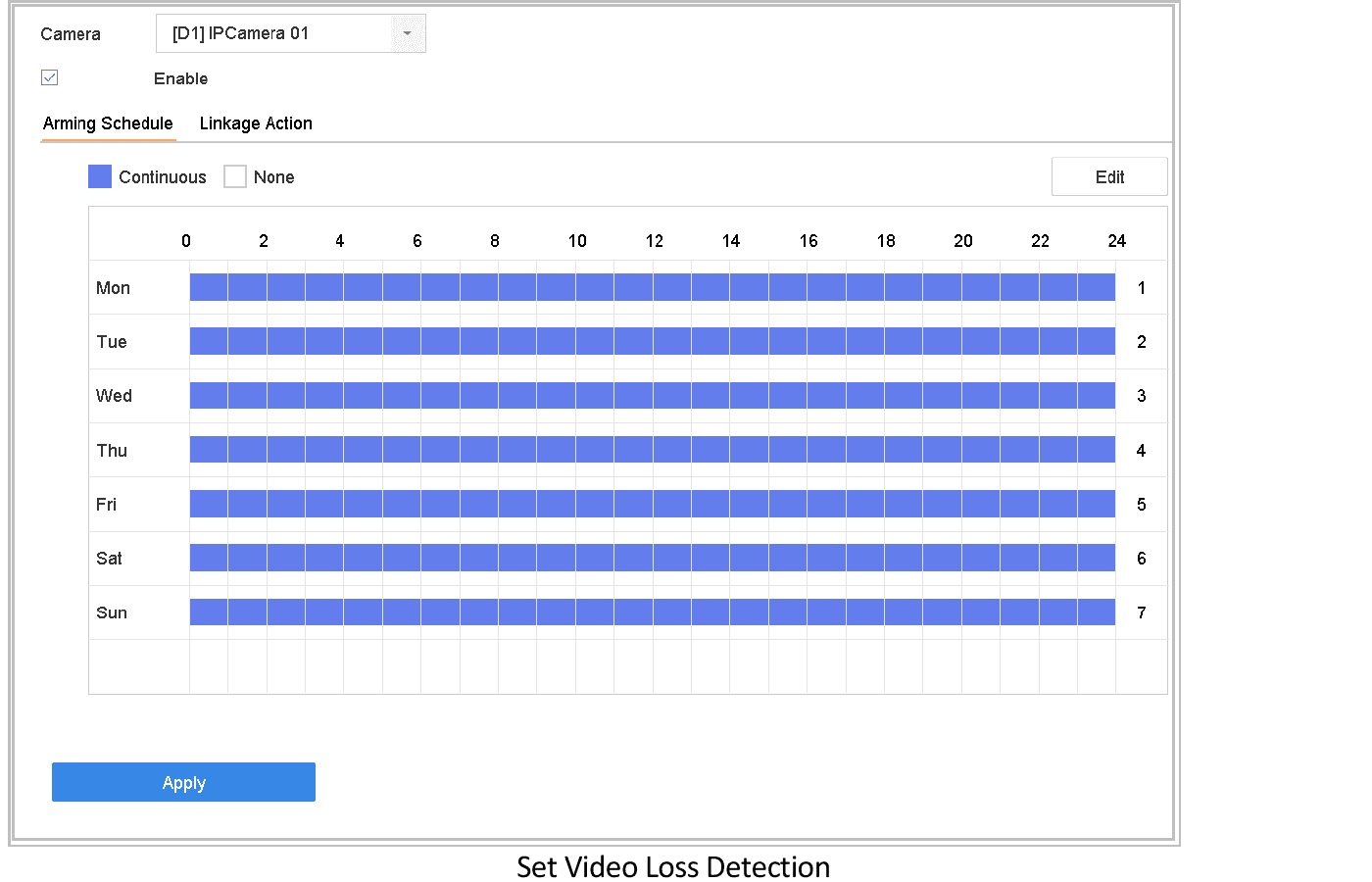 Set Video Loss Detection