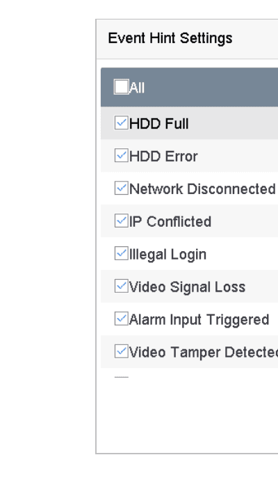 Event Hint Settings