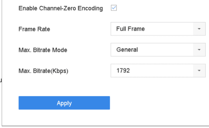Live View Channel-Zero Encoding