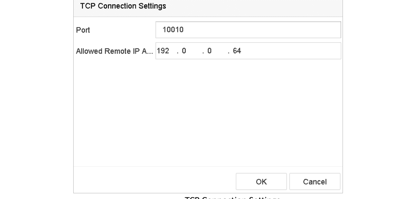TCP Connection Settings