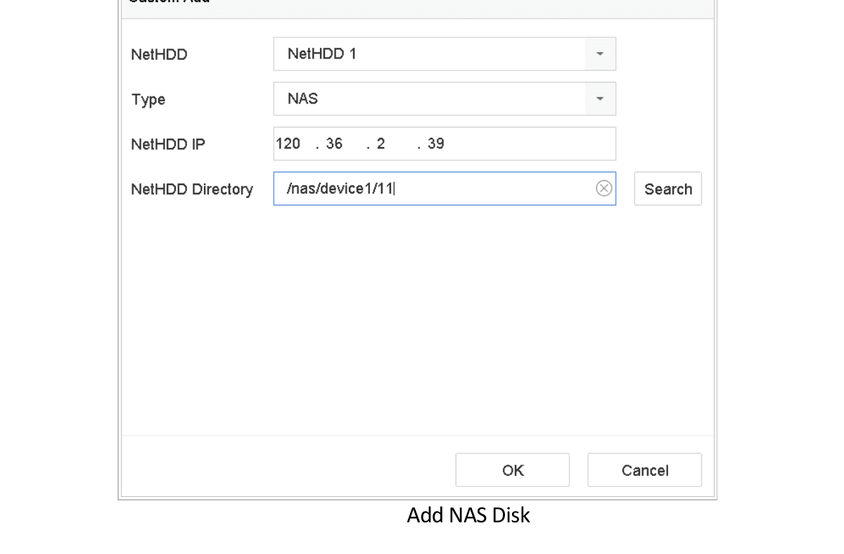 Add NAS Disk