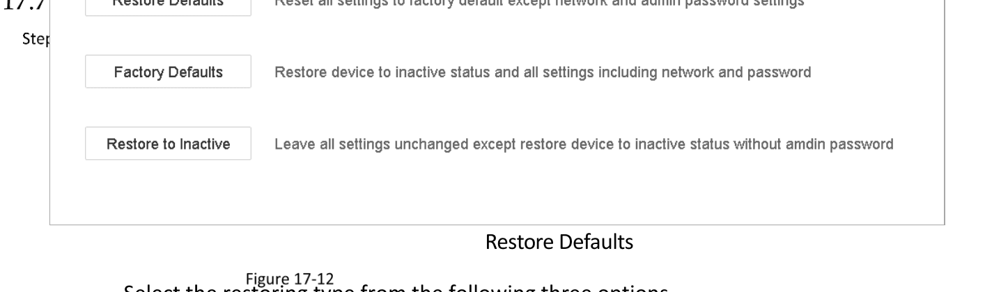 Restore Defaults