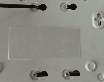 DVR turned upside down to fasten the HDD mounting screws from below