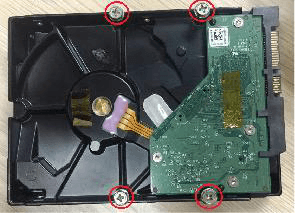Screws fixed onto the HDD but not fastened