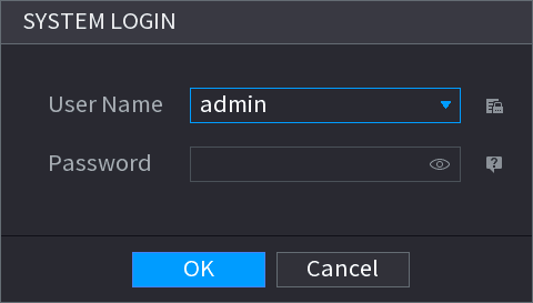 Password login interface with User Name and Password fields