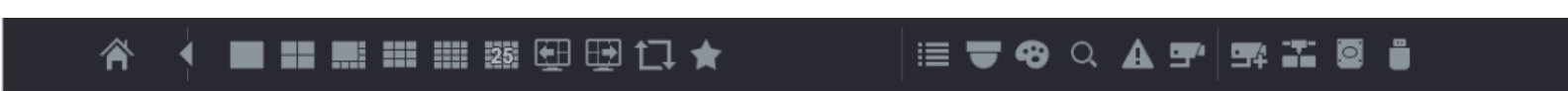 Live view navigation bar with function icons