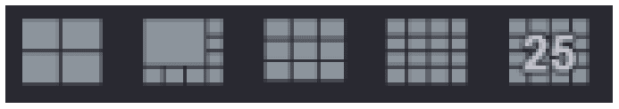 Row of view layout buttons