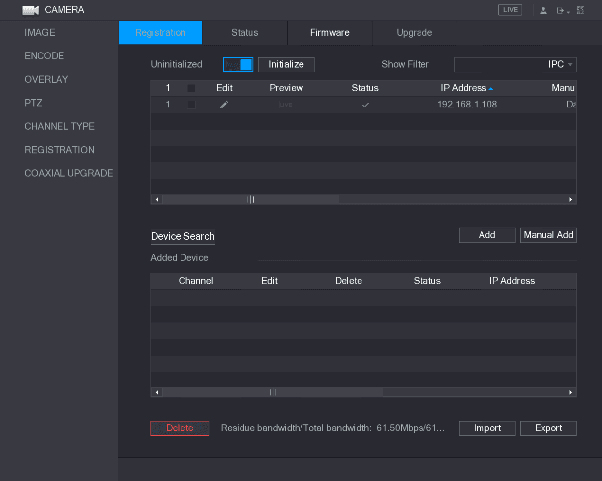 Uninitialized device shown in the searched device list