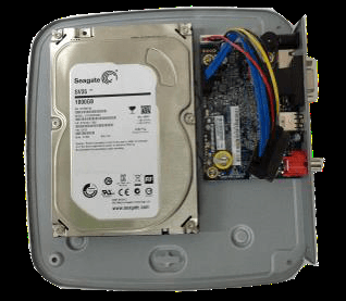 HDD placed inside the chassis next to the mainboard