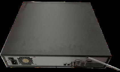 Inside the 2U chassis with HDD data and power cables connected to the mainboard