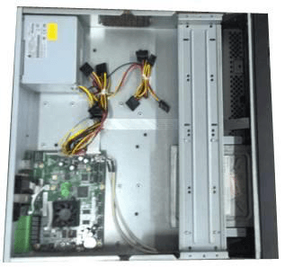 Bracket with the CD-ROM reinstalled inside the chassis