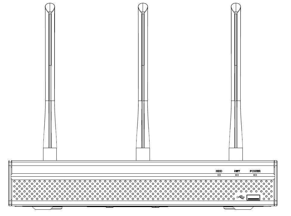 Compact 1U Wireless front panel with HDD, NET, POWER indicators and a USB 2.0 port