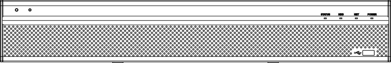 1.5U series front panel with STATUS, HDD, NET, POWER indicators and a USB 2.0 port