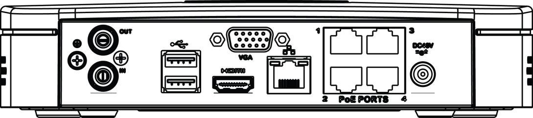 Beneficio Smart 1U with 1 PoE port rear panel