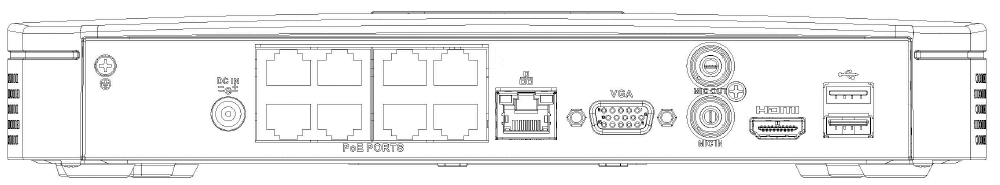 Beneficio Smart 1U (S2) with 8 PoE ports rear panel