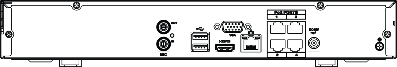 Beneficio Mini 1U with 1 PoE port rear panel