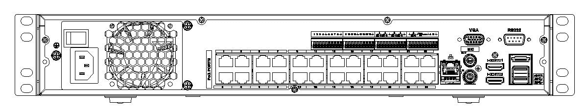 4K 1U (S2) with 24 PoE ports rear panel