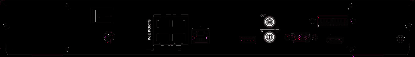 4K 1U (S2) with four PoE ports rear panel