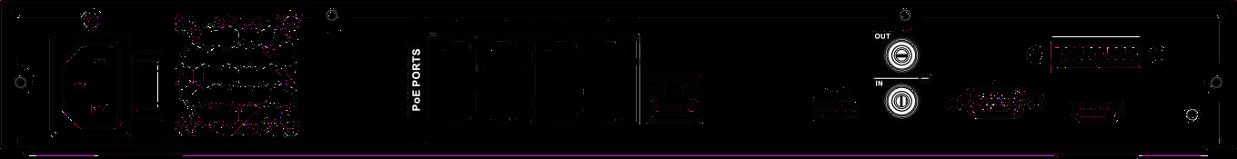 4K 1U (S2) with eight PoE ports rear panel