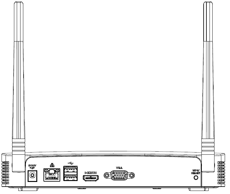 Smart 1U 4K (S2) with Wireless rear panel with USB 2.0, network, HDMI, VGA, power input and WPS/RESET button