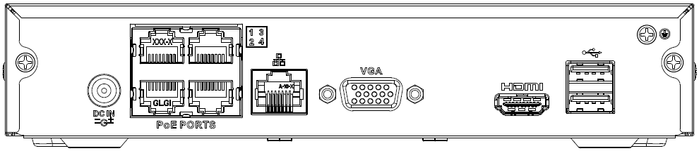 Cooper 1U (S3) with 4 PoE Ports rear panel
